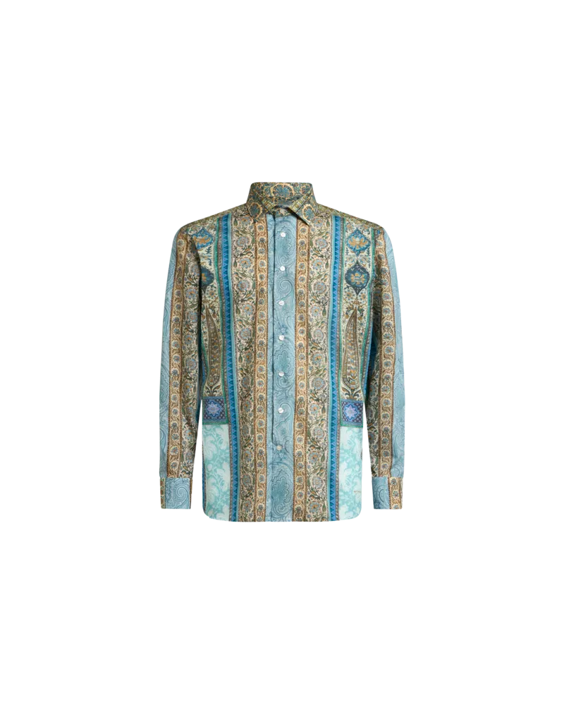 Etro Hemd Aus Bedruckter Baumwolle, Herren, Hellblau, Größe Hellblau
