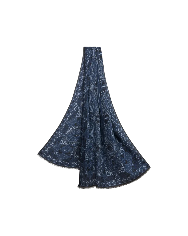 Etro Schal Mit Tuch-muster, Damen, Navyblau Navyblau