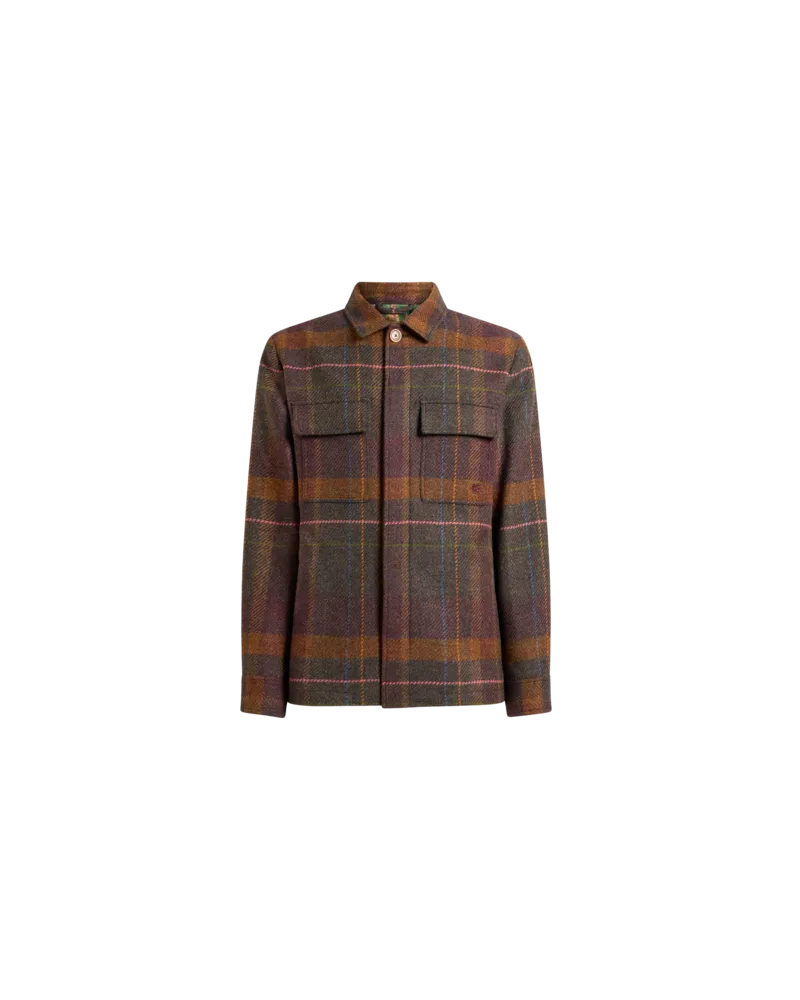 Etro Hemdjacke Aus Madras Aus Wolle Und Kaschmir, Herren, Multicolor, Größe Multicolor