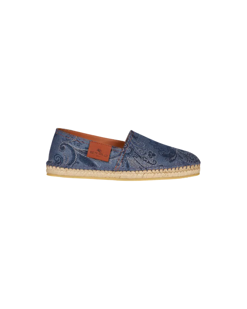 Etro Espadrilles Aus Jacquard-denim, Herren, Multicolor