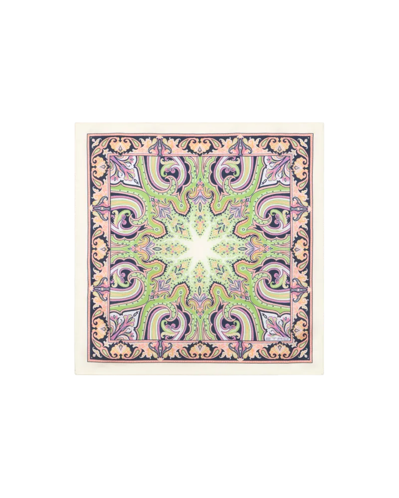 Etro Einstecktuch Aus Seide Mit Motiv, Herren, Beige Beige