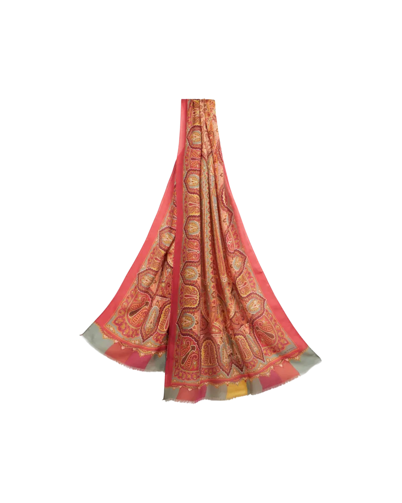 Etro Schal Mit Paisleymotiv, Herren, Rot Rot