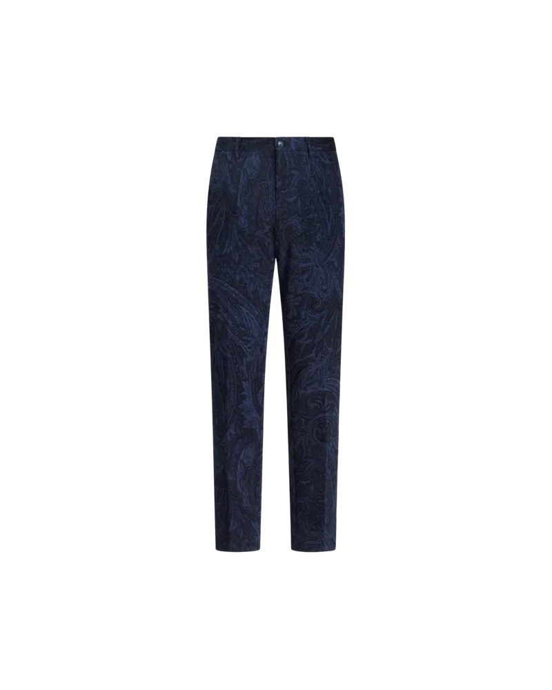 Etro Hose Aus Baumwolljacquard Mit Paisleymuster, Herren, Navyblau, Größe Navyblau