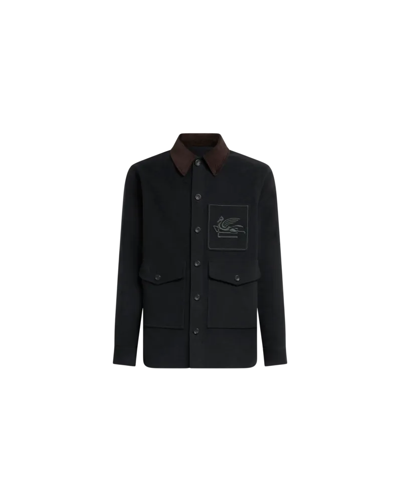Etro Jacke Aus Baumwolle Mit Pegaso, Herren, Grün, Größe Grün