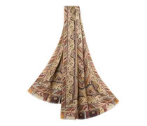 Schal Aus Kaschmir Und Seide Mit Platziertem Print, Damen, Beige