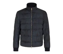 Gefütterte Paisley Daunenjacke, Herren, Navyblau, Größe