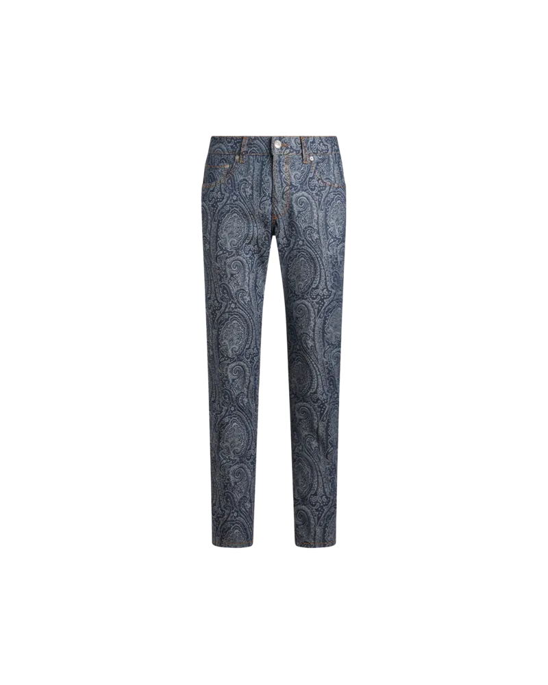Etro Jeans Mit Allover-paisleymuster, Herren, Grau, Größe Grau