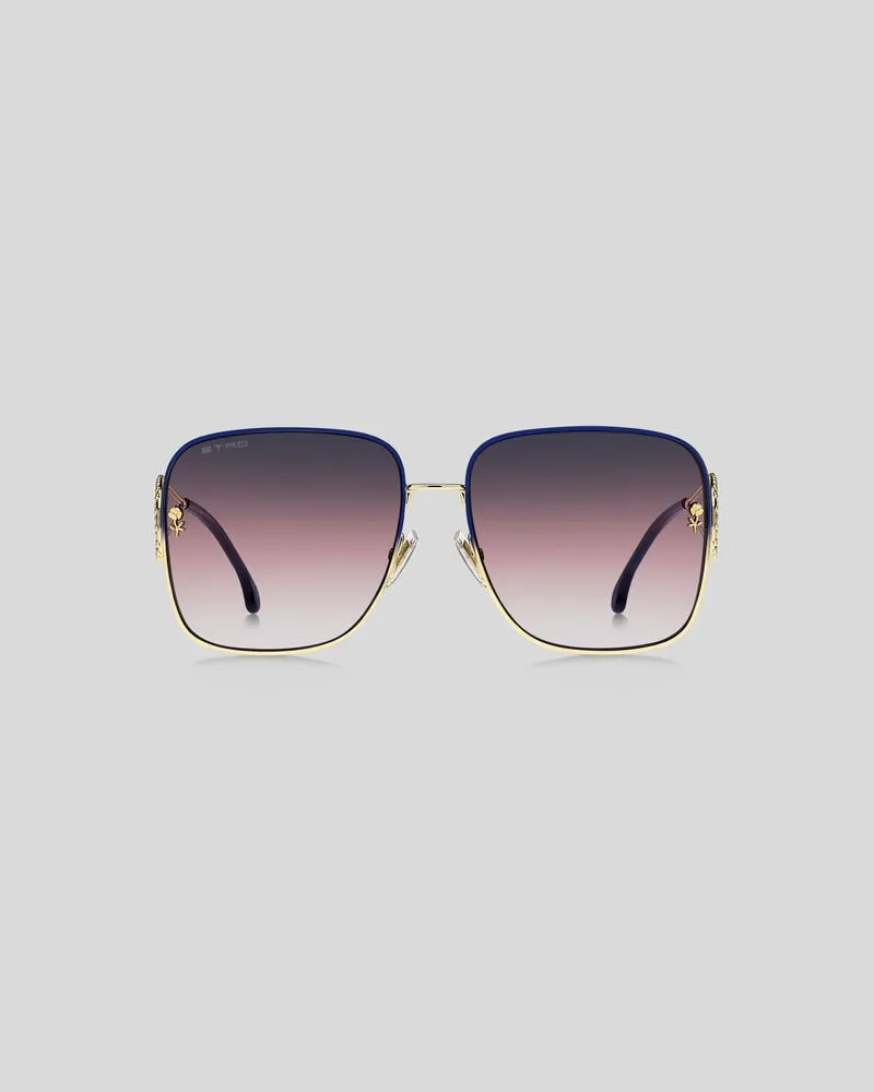 Etro Metal Paisley Sunglasses, Damen, Violett Violett