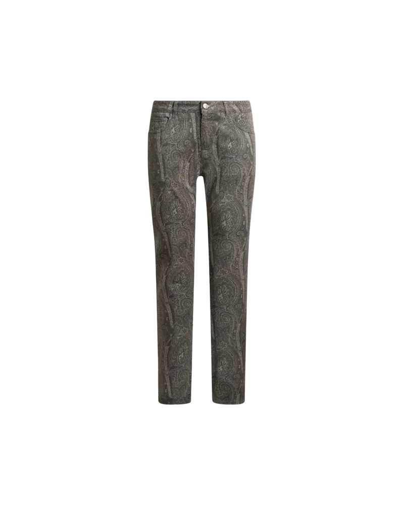 Etro Jeans Im Regular Fit Aus Denim Aus Baumwolle Mit Arnica-motiv, Herren, Grau, Größe Grau