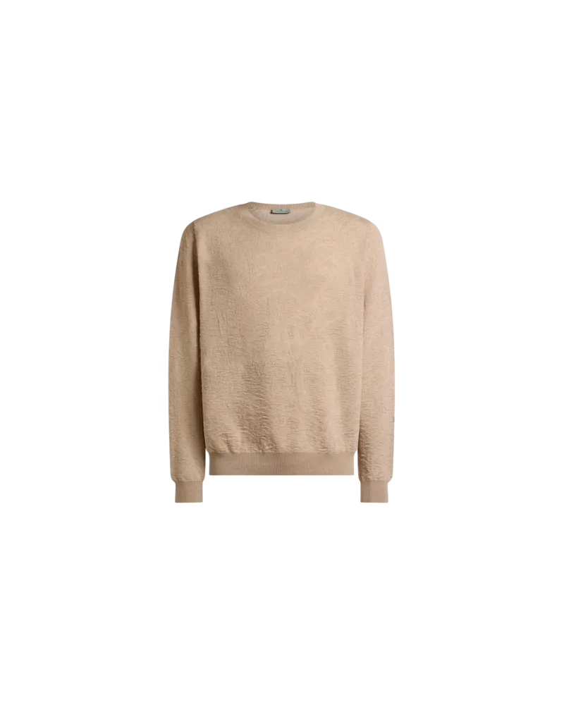 Etro Pullover Aus Baumwolle Mit Floralem Paisley-motiv, Herren, Beige, Größe Beige