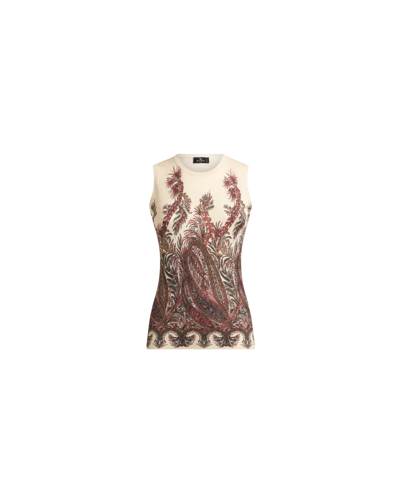 Etro Top Aus Seide Und Kaschmir Mit Platziertem Print, Damen, Multicolor, Größe Multicolor