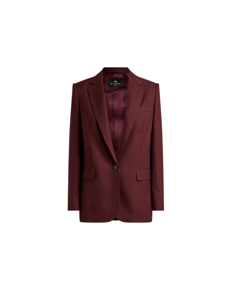 Etro Jacke Aus Leichtem Wollstoff Mit Jacquard-muster, Damen, Rot, Größe Rot