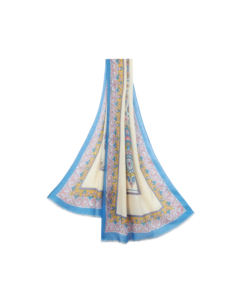 Etro Schal Mit Medaillon- Und Paisley-print, Damen, Weiß Weiß