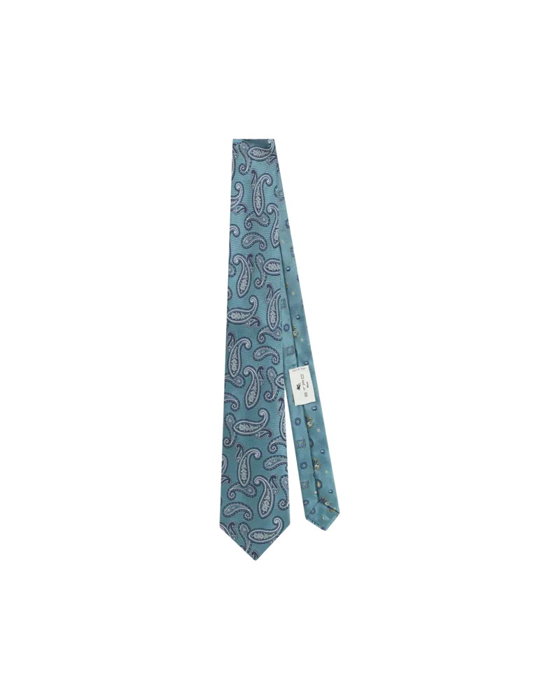 Etro Jacquard-krawatte Aus Seide Mit Doppeltem Motiv, Herren, Hellblau Hellblau