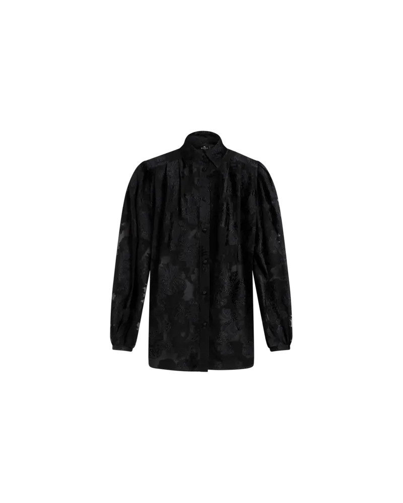 Etro Hemd Aus Chiffon-fil-coupé, Damen, Schwarz, Größe Schwarz