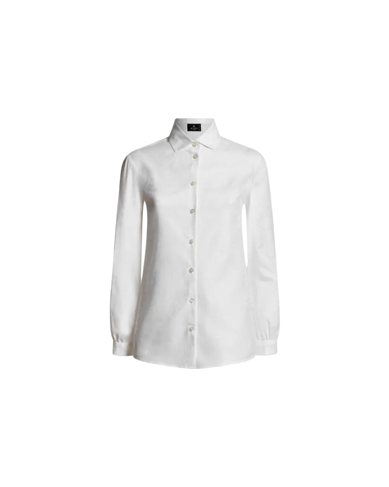 Etro Hemd Aus Baumwolljacquard, Damen, Weiß, Größe Weiß