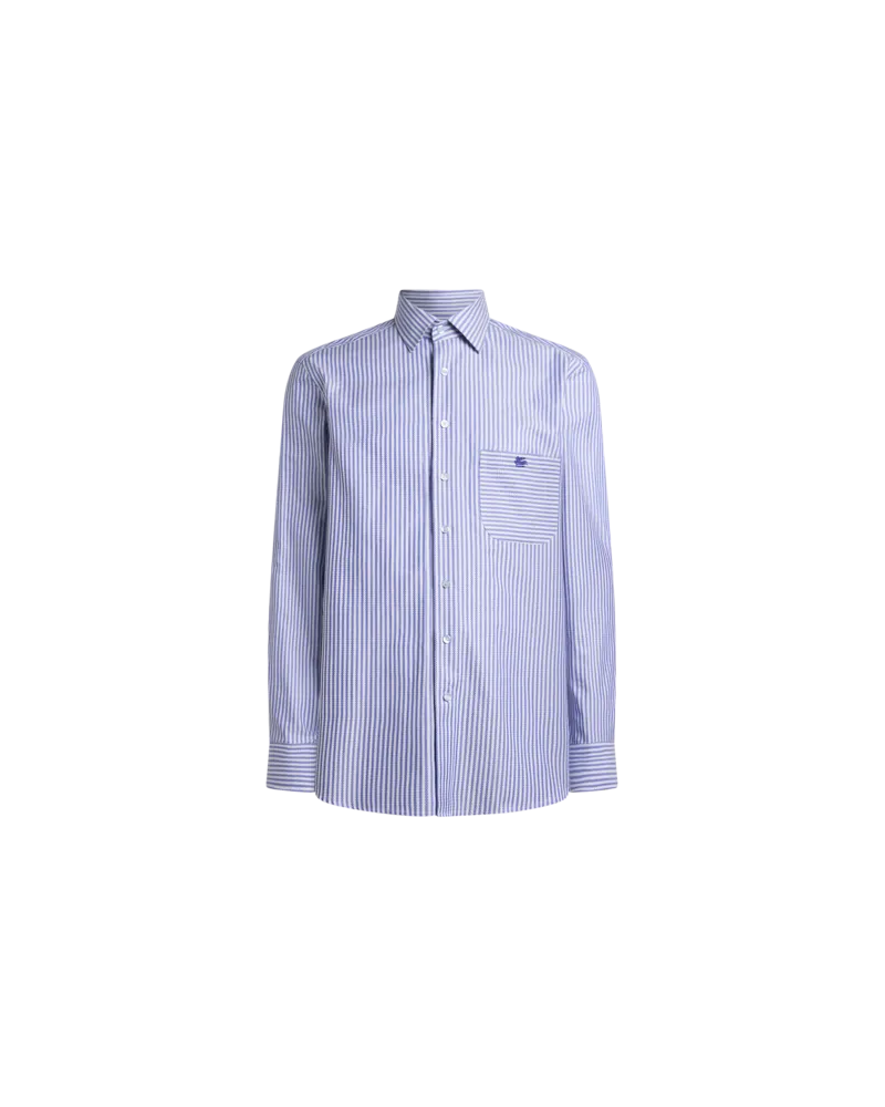 Etro Gestreiftes Hemd Aus Baumwolle, Herren, Hellblau, Größe Hellblau