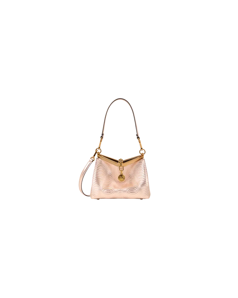 Etro Tasche Vela Klein Aus Laminiertem Leder, Damen, Pulverpinkel Pulverpinkel
