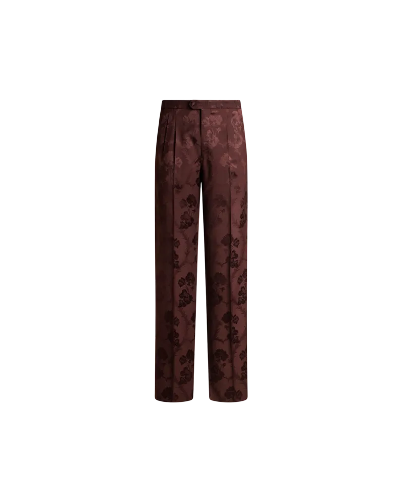 Etro Hose Aus Einer Wollmischung In Jacquard, Herren, Bordeaux, Größe Bordeaux