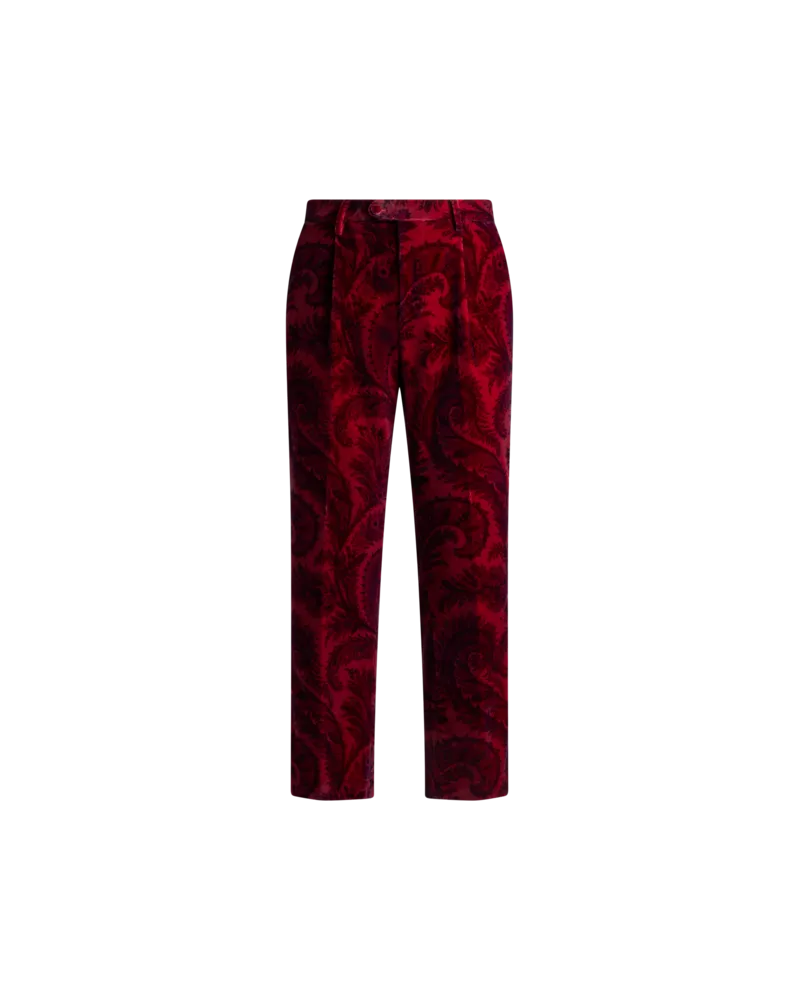 Etro Hose Aus Samt Mit Print, Herren, Bordeaux, Größe Bordeaux