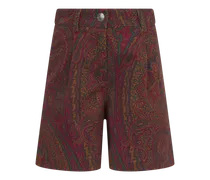 Shorts Aus Denim Paisley, Braun, Größe