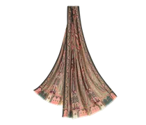 Schal Mit Fransen Und Paisleymotiv, Damen, Beige