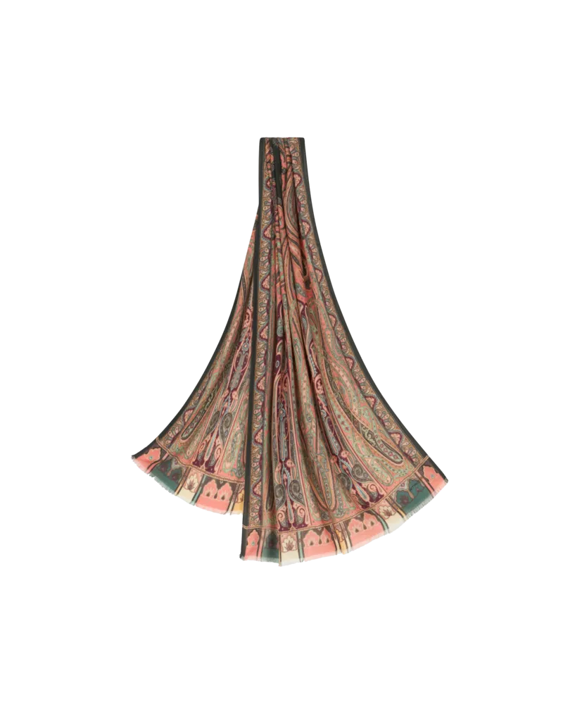 Etro Schal Mit Fransen Und Paisleymotiv, Damen, Beige Beige