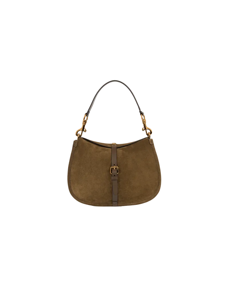 Etro Tasche Pony Mittelgross Aus Veloursleder, Damen, Grün Grün