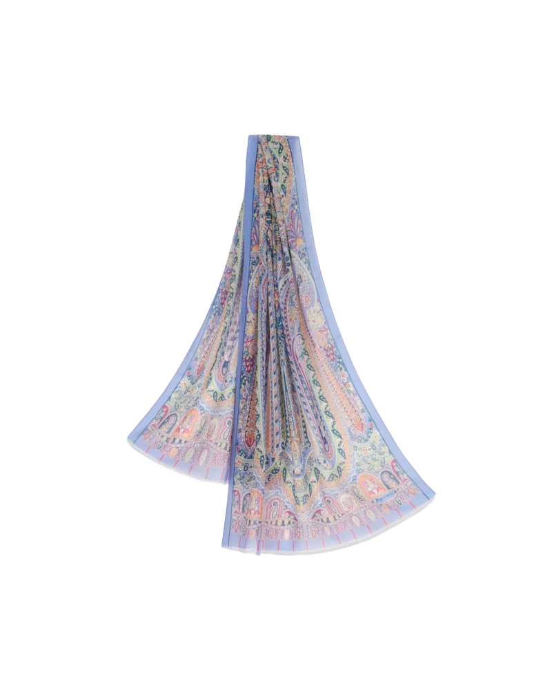 Etro Paisley-schal Aus Seide, Damen, Violett Violett