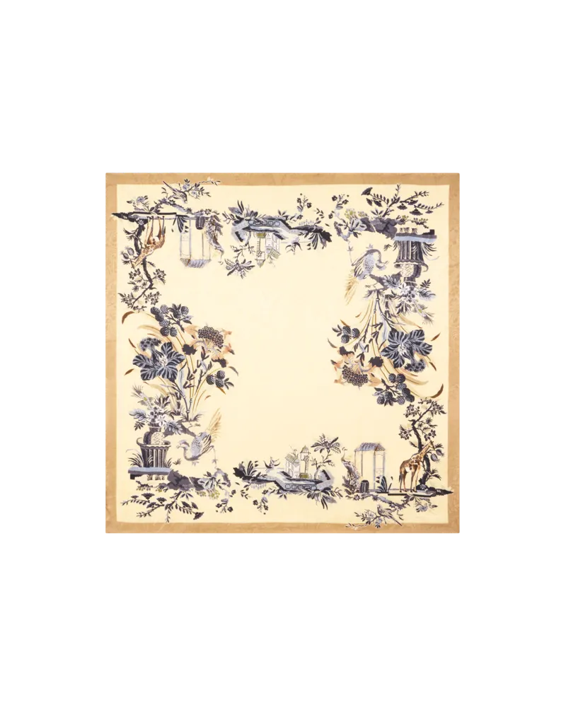 Etro Jacquard-schultertuch Aus Seide Mit Floralem Motiv, Damen, Cremefarben Cremefarben