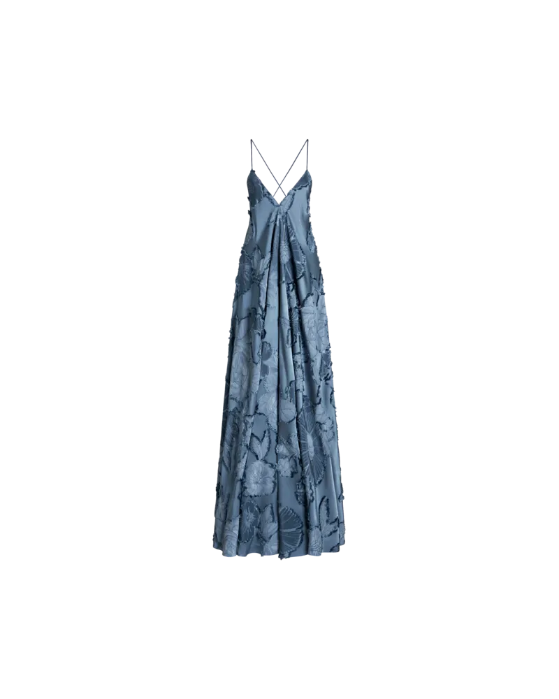 Etro Kleid Aus Seidenjacquard, Damen, Hellblau Hellblau