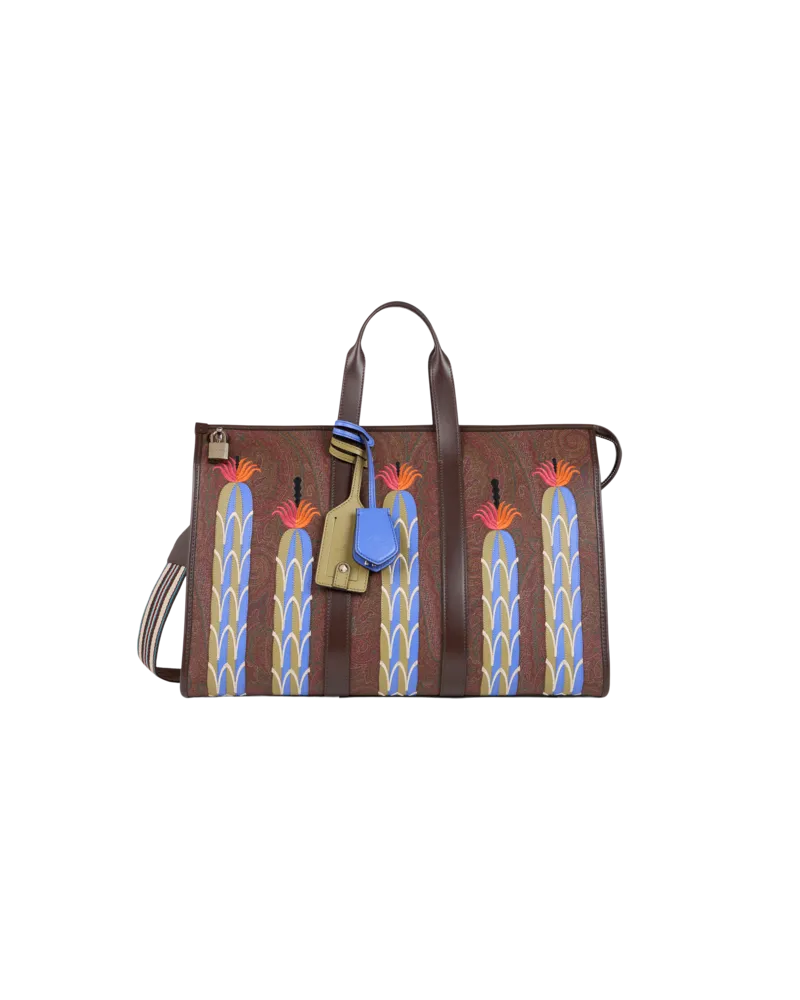 Etro Grosse Reisetasche Etro X Agostino Iacurci In Arnica, Herren, Braun Braun