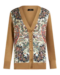 Etro Cardigan Mit Paisley-print, Damen, Beige Beige