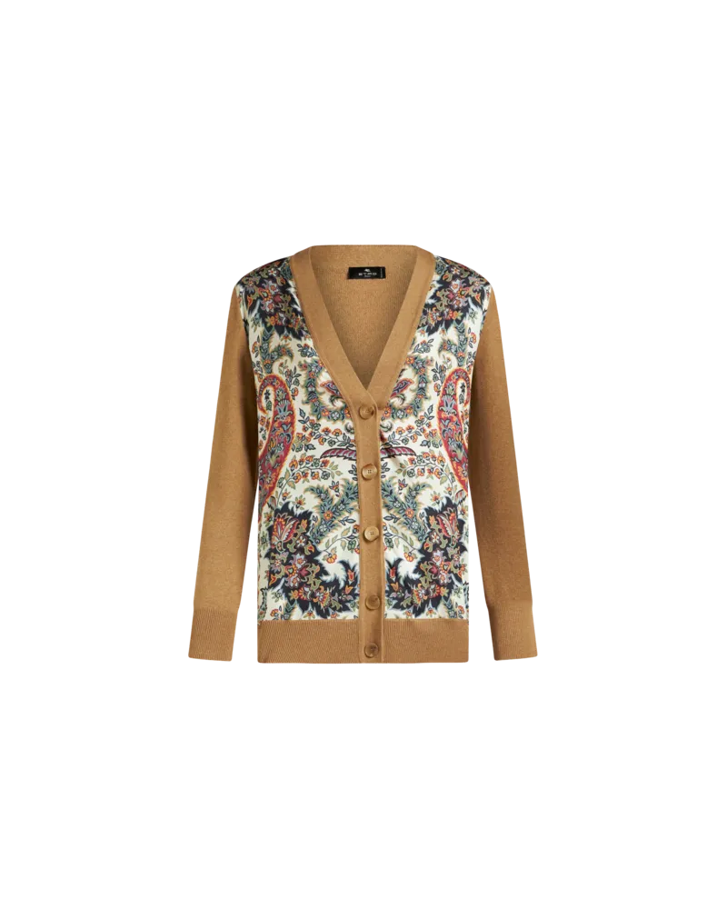 Etro Cardigan Mit Paisley-print, Damen, Beige Beige