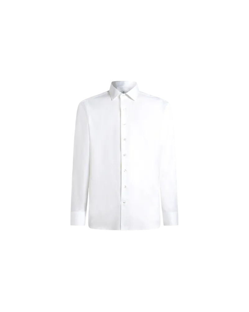 Etro Hemd Aus Baumwolljacquard, Herren, Weiß
