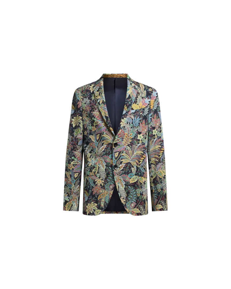 Etro Jacke Aus Wollgabardine Mit Print, Herren, Multicolor, Größe Multicolor