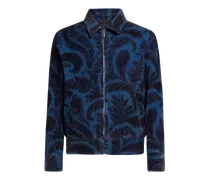 Bomberjacke Aus Samt Mit Print, Herren, Blau, Größe