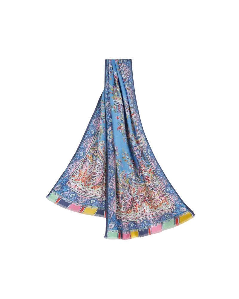 Etro Schal Aus Wolle Und Seide, Damen, Multicolor Multicolor