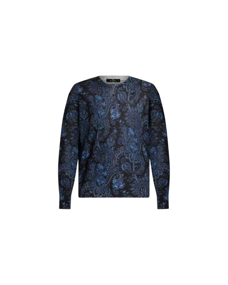 Etro Paisley Pullover Aus Seide Und Kaschmir, Herren, Navyblau, Größe Navyblau