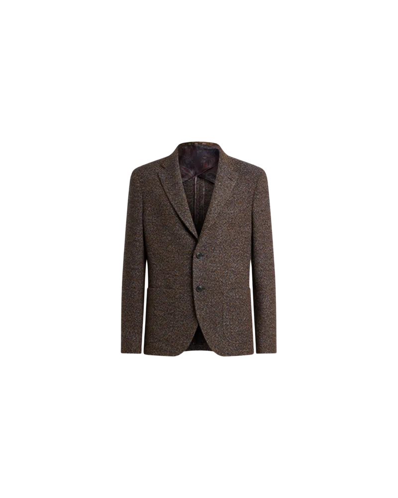 Etro Einreihige Jacke Aus Einer Panama-wollmischung, Herren, Blau, Größe Blau
