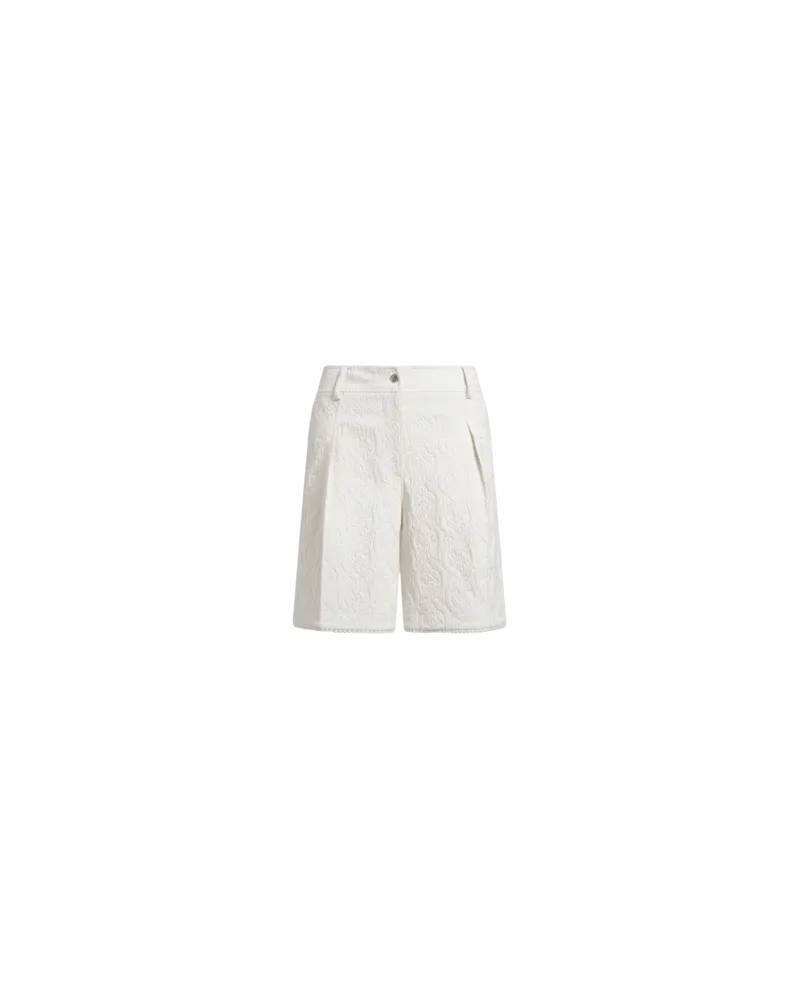 Etro Bermudashorts Aus Paisley-jacquard, Damen, Weiß, Größe Weiß