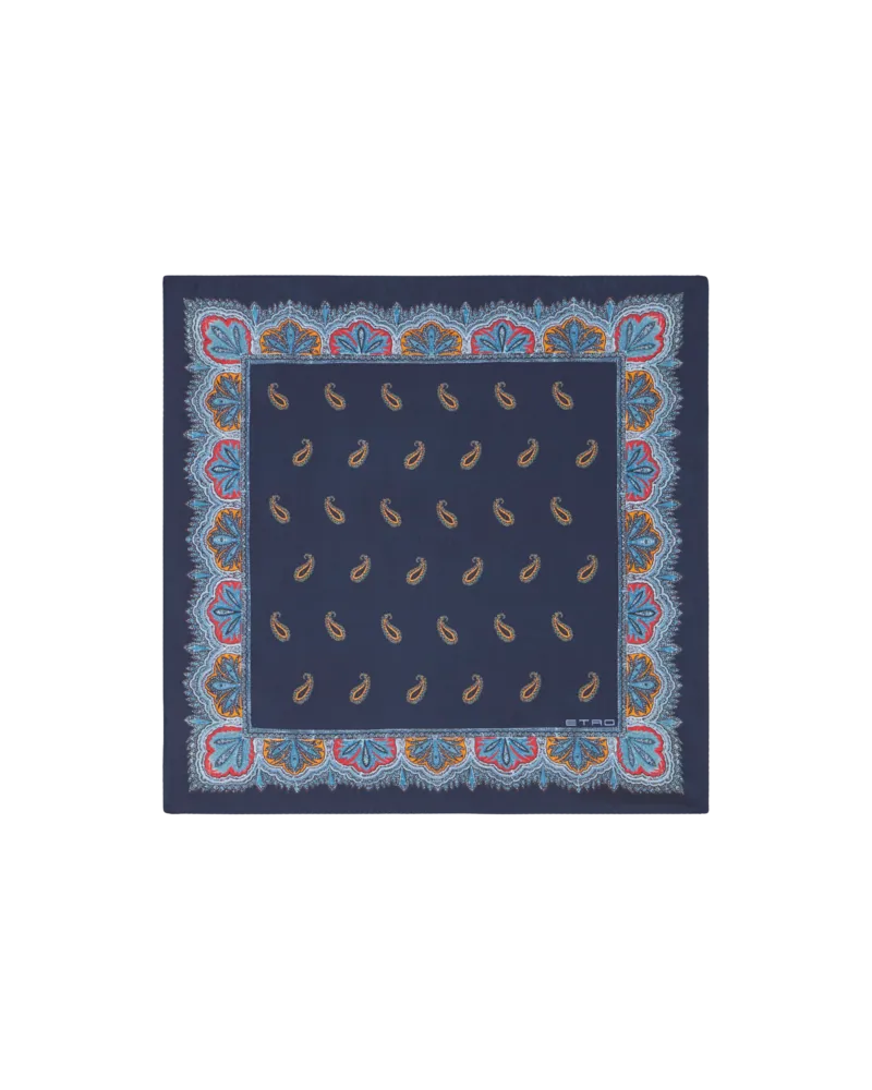 Etro Einstecktuch Mit Mini-paisleymuster, Herren, Navyblau Navyblau