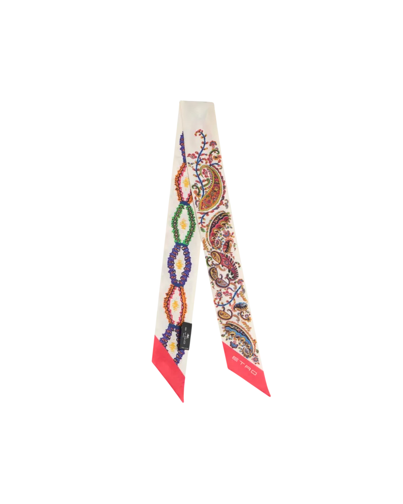 Etro Paisleyna Aus Seide Mit Floralem Paisley-motiv Und Medaillons, Damen, Weiß Weiß