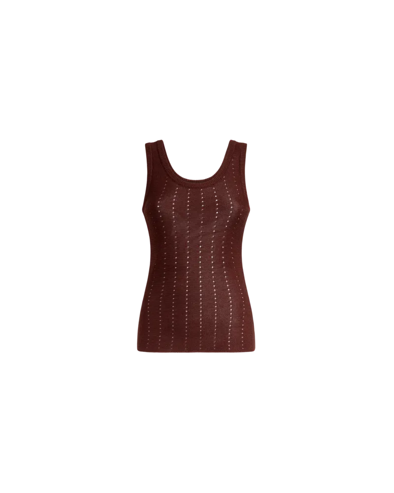 Etro Tanktop Aus Strickstoff Mit Ausstanzungen, Damen, Braun, Größe Braun