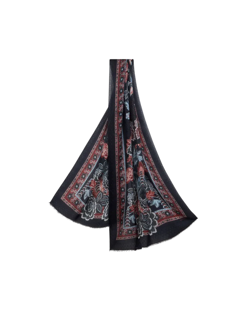 Etro Schal Aus Wolle Und Kaschmir Mit Jacquardmuster, Herren, Multicolor Multicolor