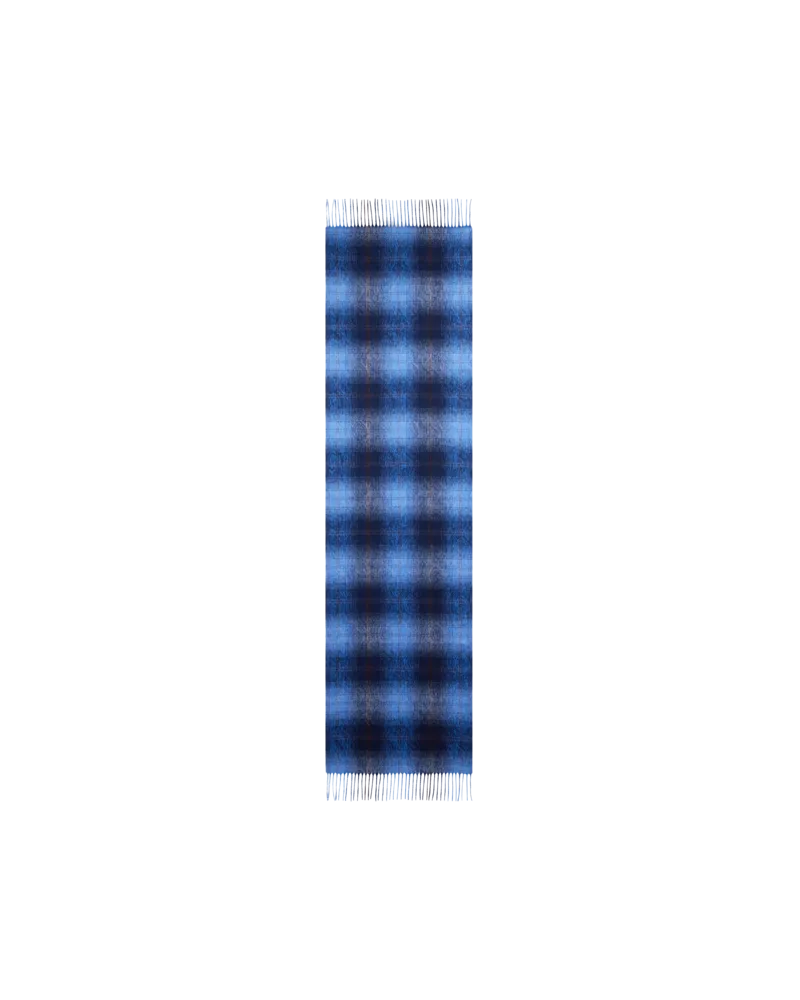 Etro Jacquard-schal Aus Wolle Und Kaschmir Mit Arnica- Und Karo-motiv, Herren, Blau Blau