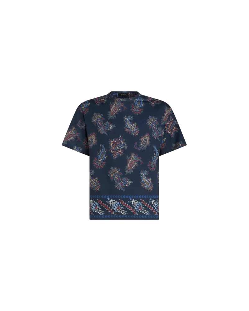 Etro T-shirt Mit Paisleydruck, Navyblau Navyblau