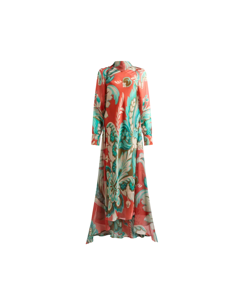 Etro Midikleid Mit Drapierungen Aus Seide, Damen, Orange, Größe Orange