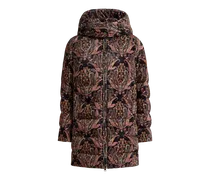 Daunenjacke Aus Samt Mit Floralem Paisley-motiv, Damen, Schwarz, Größe