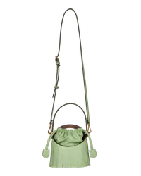 Etro Kleine Saturno Tasche Mit Fransen, Damen, Grün Grün